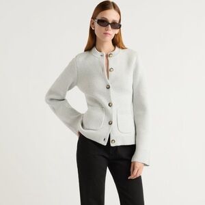 Modern Citizen - Heather Grey Eames Cotton Wool Button Cardigan - S